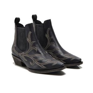 NEW Free People Western Boot Wayward Black Leather Women's size 8.5